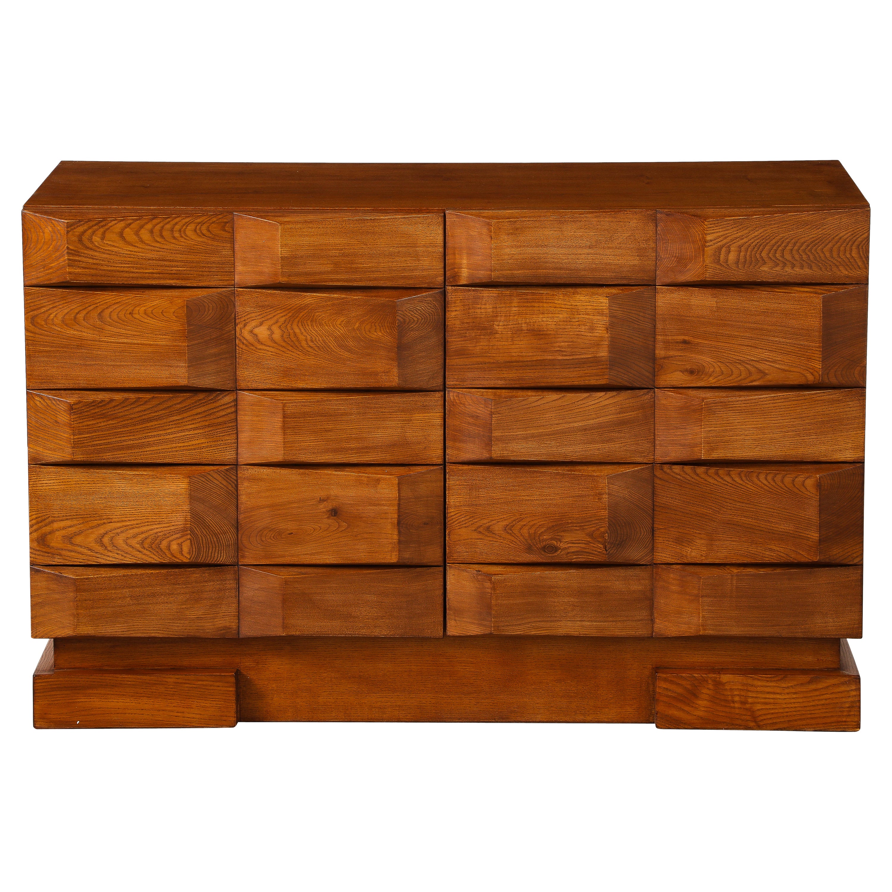 Armoire italienne contemporaine à deux portes en Oak sculpté