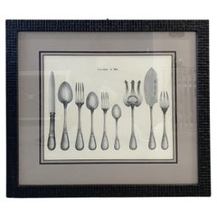 Italian Contemporary Cutlery Service" Black Print with Black Wood Frame 1 of 2