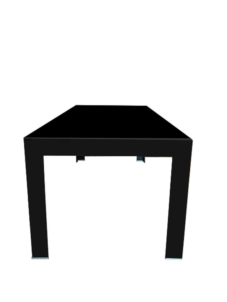 Italian Contemporary Design Black Glass Dining Table in Minimal Style For Sale at 1stDibs