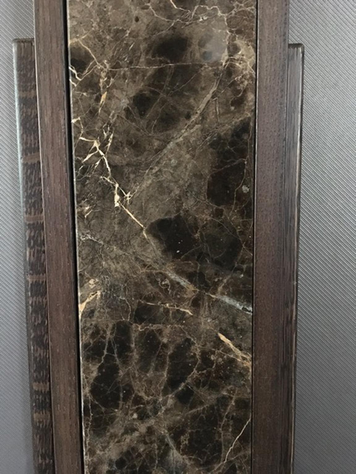 Italian Contemporary Design Black Marble and Oak Wood Wardrobe For Sale 7