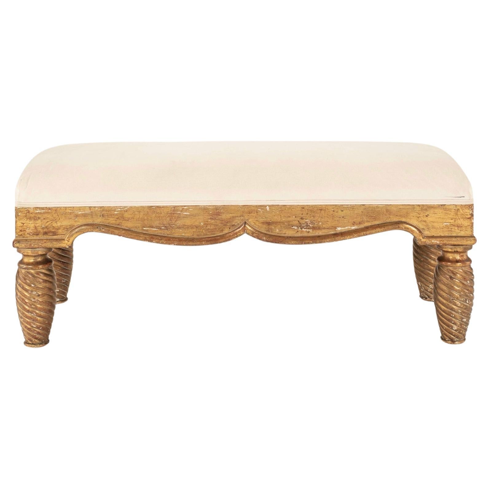 Italian Contemporary Gilded Bench For Sale