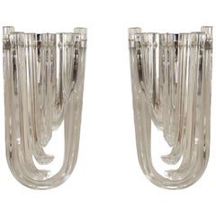Mid-Century Modern Murano Glass Wall Sconce, Tiered Design, Italy