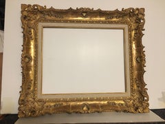 Italian Contemporary Hand-Carved Wood Frame with Gold Leaf Cover, Custom Sizes