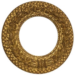 Italian Contemporary Hand-Carved Wood Frame with Gold Leaf Cover, Custom Sizes