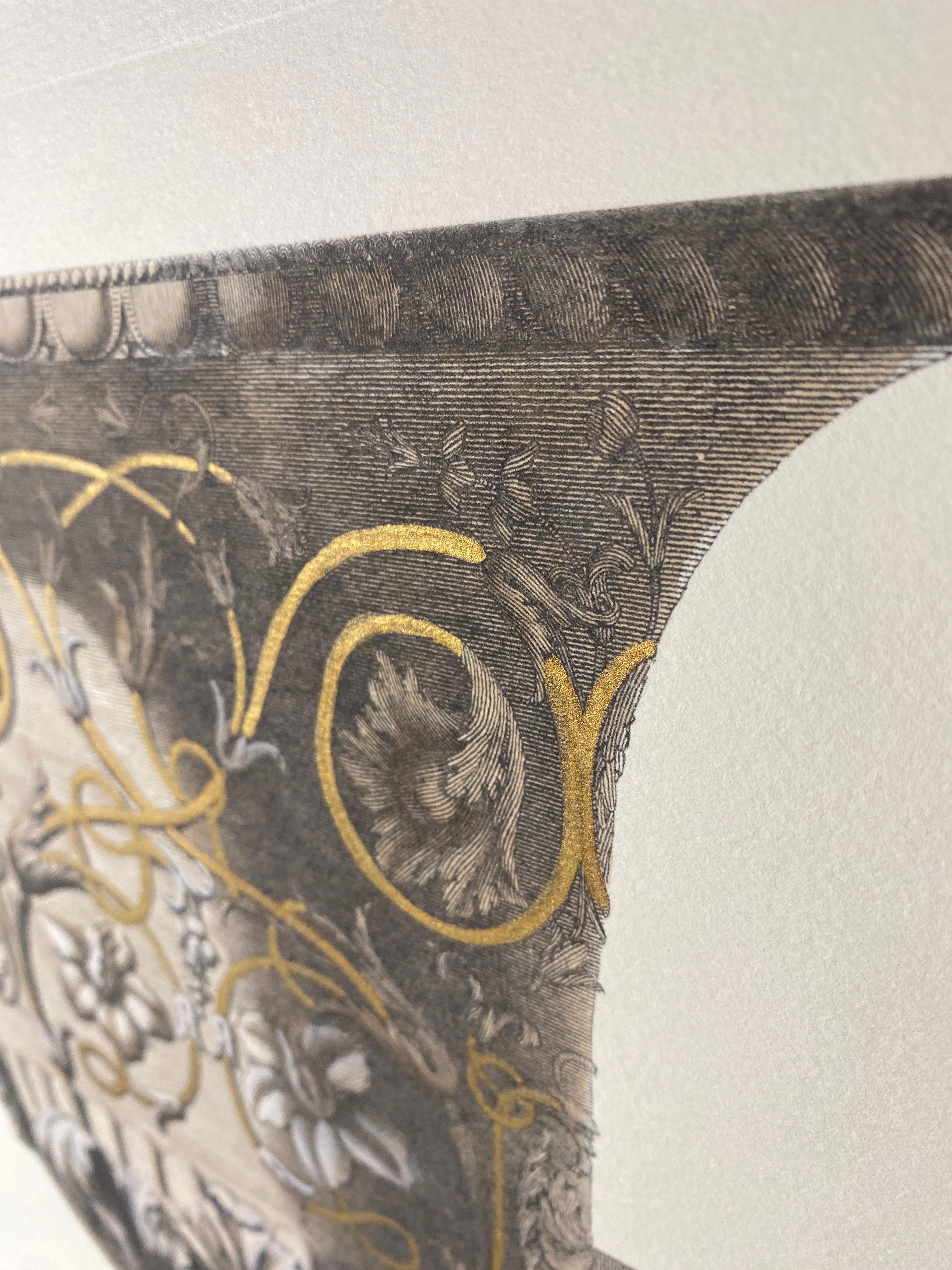 Florero Antiguo Italiano Contemporáneo Coloreado a Mano Crema y Oro Impresión 2 de 4 en Nuevo estado para la venta en Scandicci, Florence