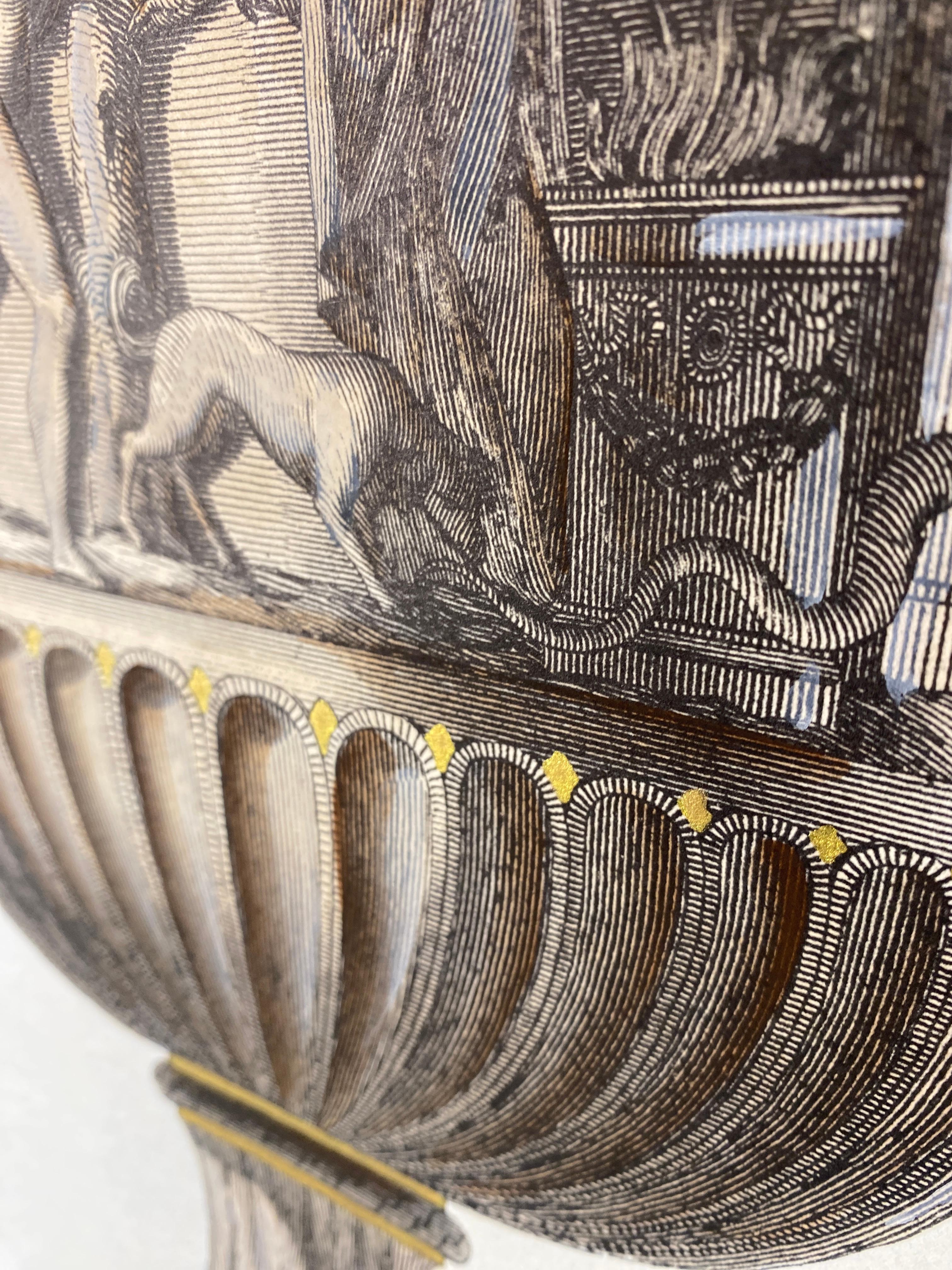 Italienische Contemporary Hand gefärbt Creme und Gold antike Vase Drucken 4 von 4 (21. Jahrhundert und zeitgenössisch) im Angebot
