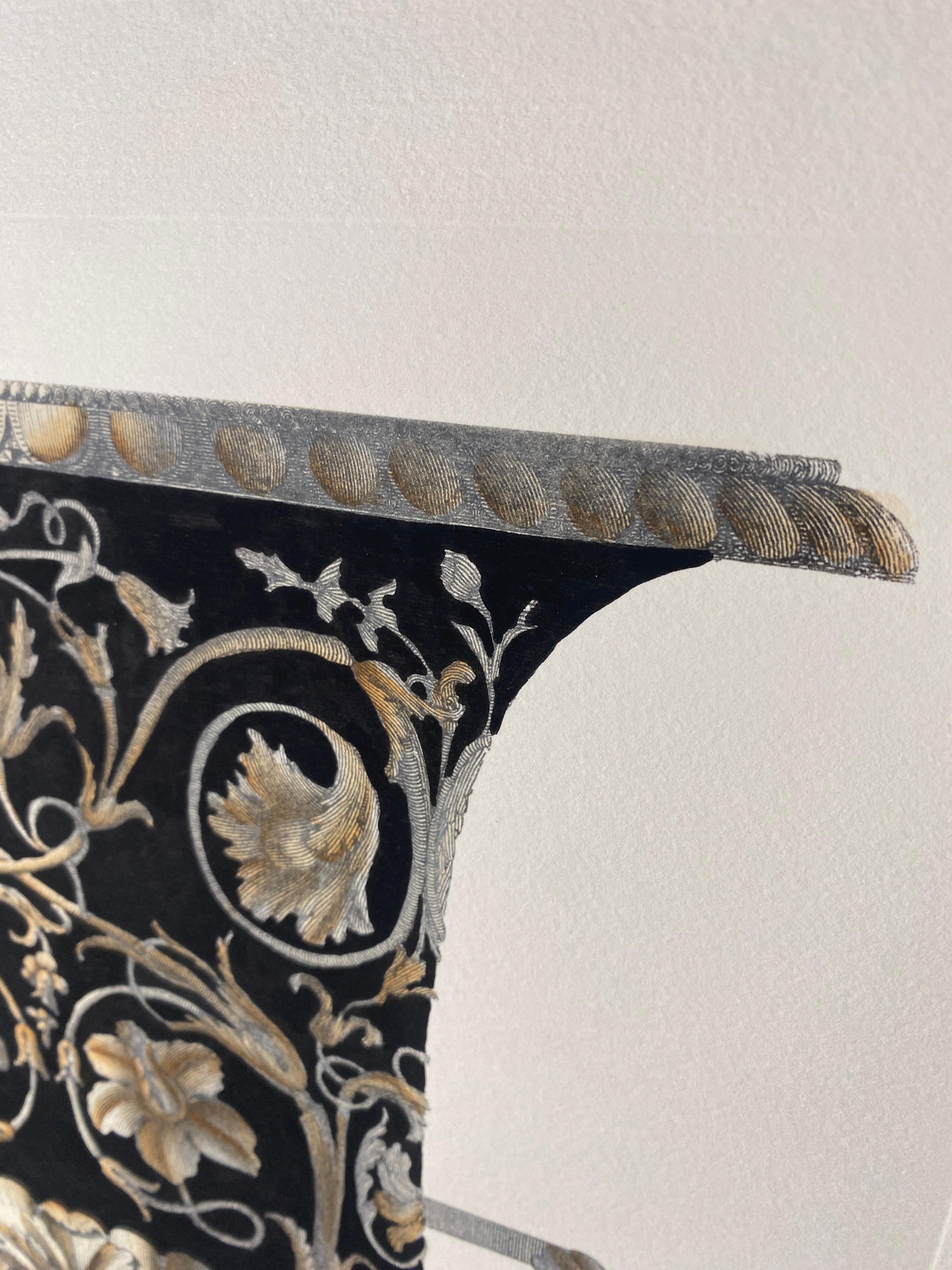 Italian Contemporary Hand Colored Deep Black Antique Vase Print 2 of 4 In New Condition For Sale In Scandicci, Florence