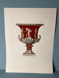 Vase antique italien contemporain coloré à la main rouge pompéien Impression 1 de 2