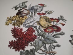 Italian Contemporary Hand Painted Botanical Print  "VI° Feuilles de Fleurs"