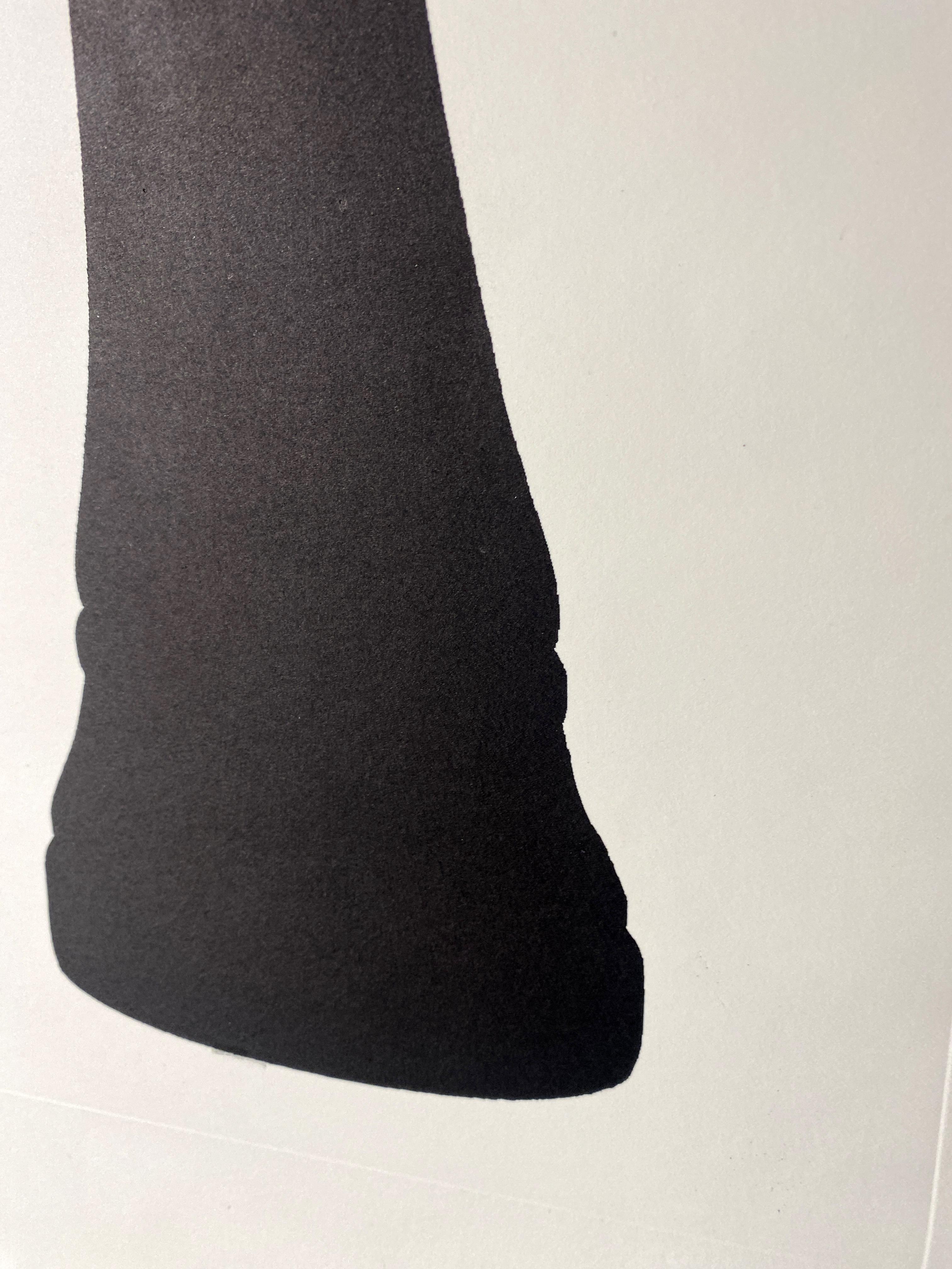 Hand-Painted Italian Contemporary Hand Painted Chess Black Silhouette Print 