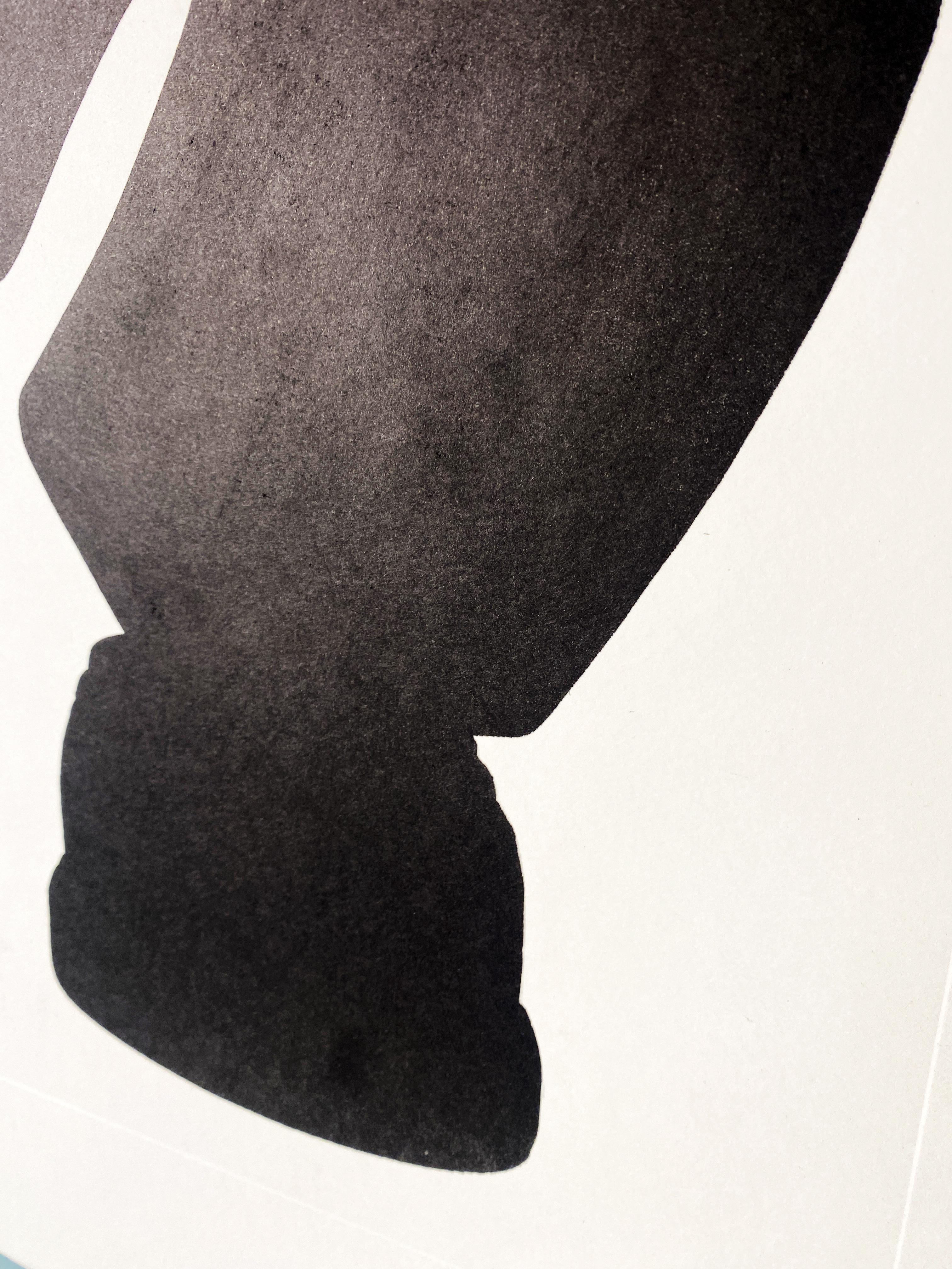 Hand-Painted Italian Contemporary Hand Painted Chess Black Silhouette Print 