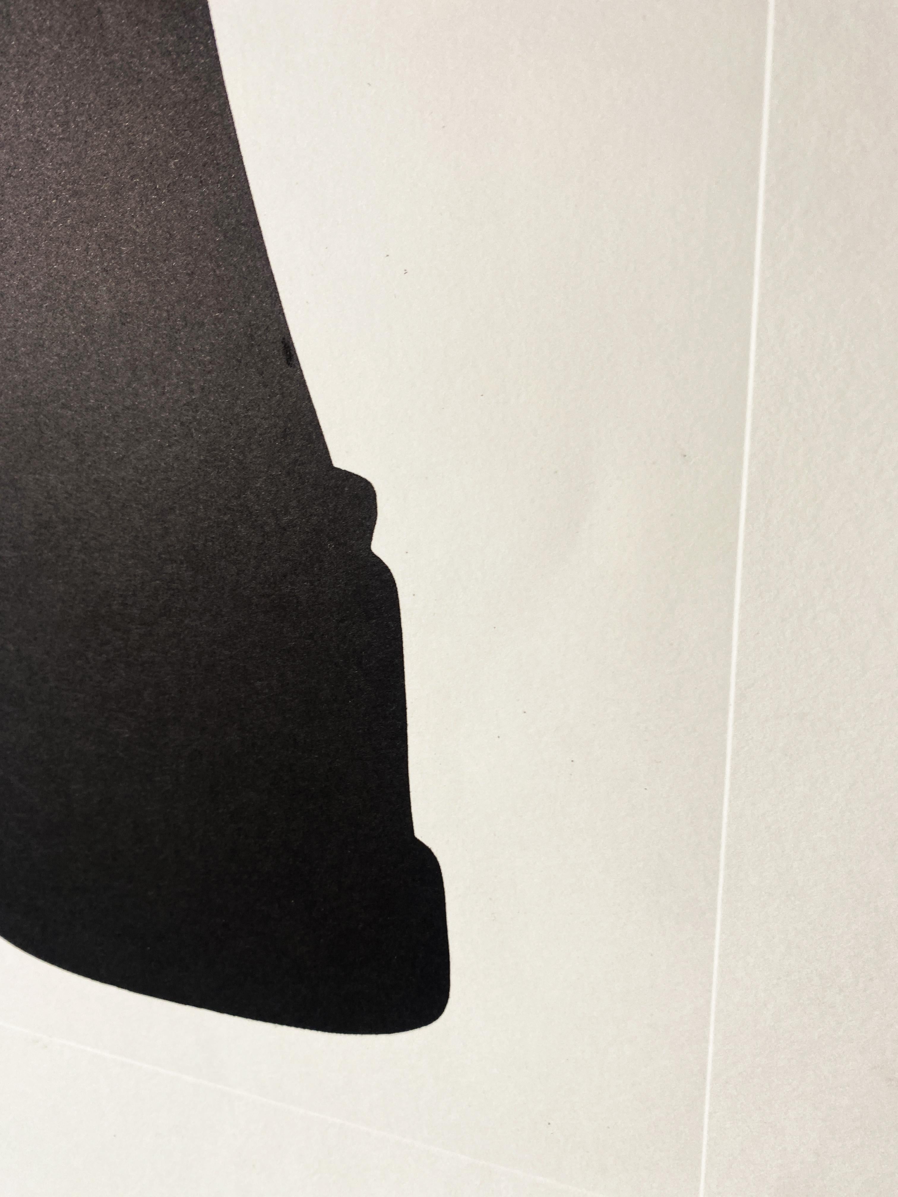 Stampa contemporanea italiana dipinta a mano Silhouette nera di scacchi 