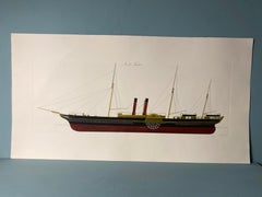Italian Contemporary Hand Painted Freight Boat Print "Irish Trader" 1 of 2