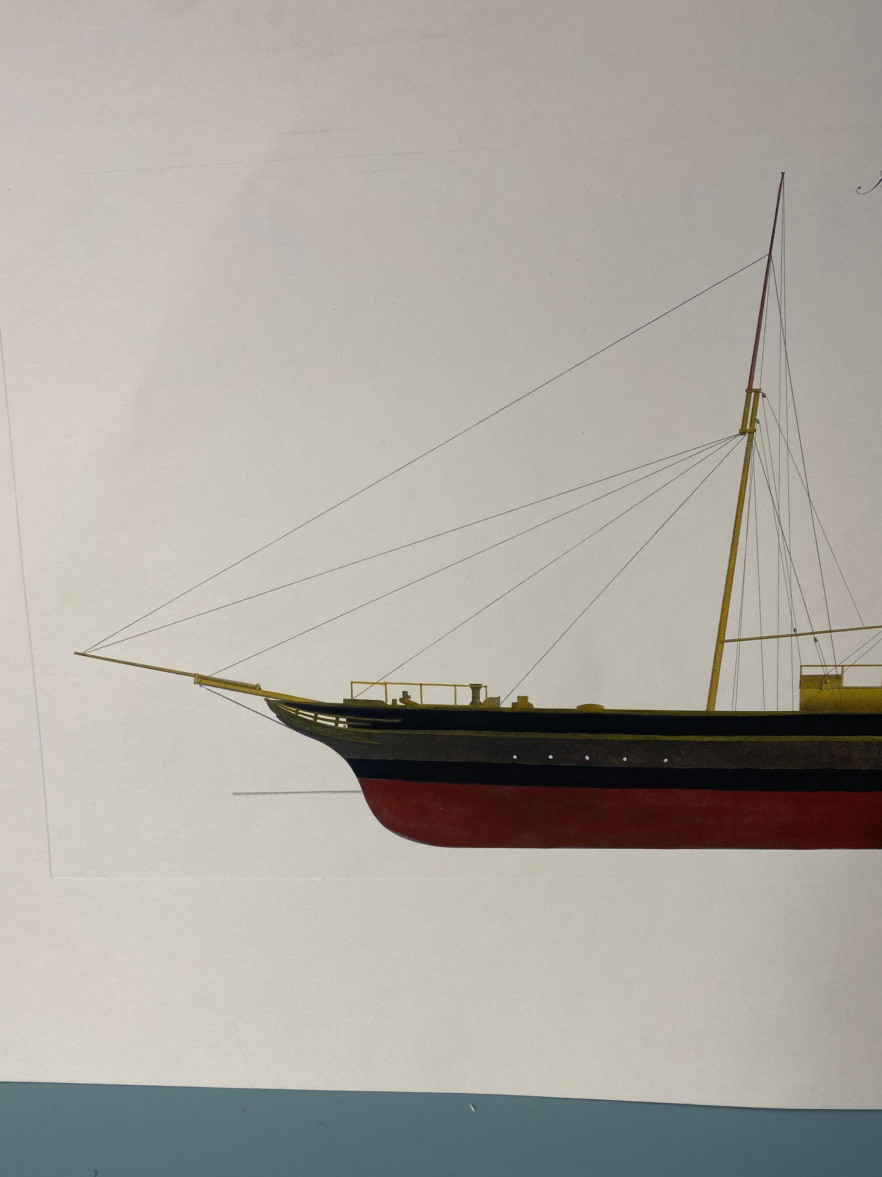 Stampa contemporanea italiana su barca da carico dipinta a mano 
