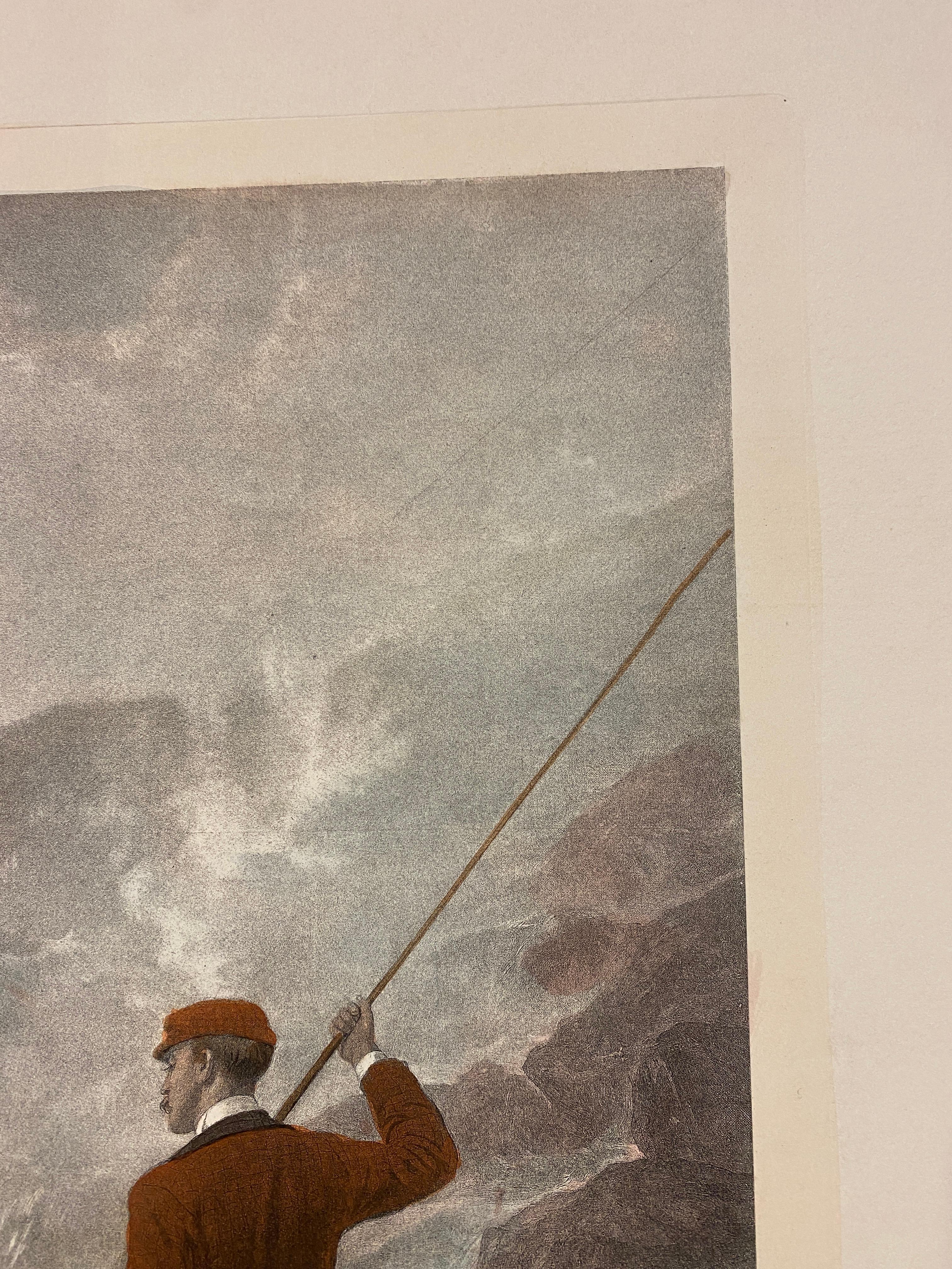Italian Contemporary Hand Painted Landscape Print Fishing by George Earl 2 of 2 For Sale 5
