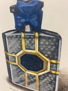 Italian Contemporary Hand Painted "Madre Selva" Parfume Blue Gold Print 2 of 4