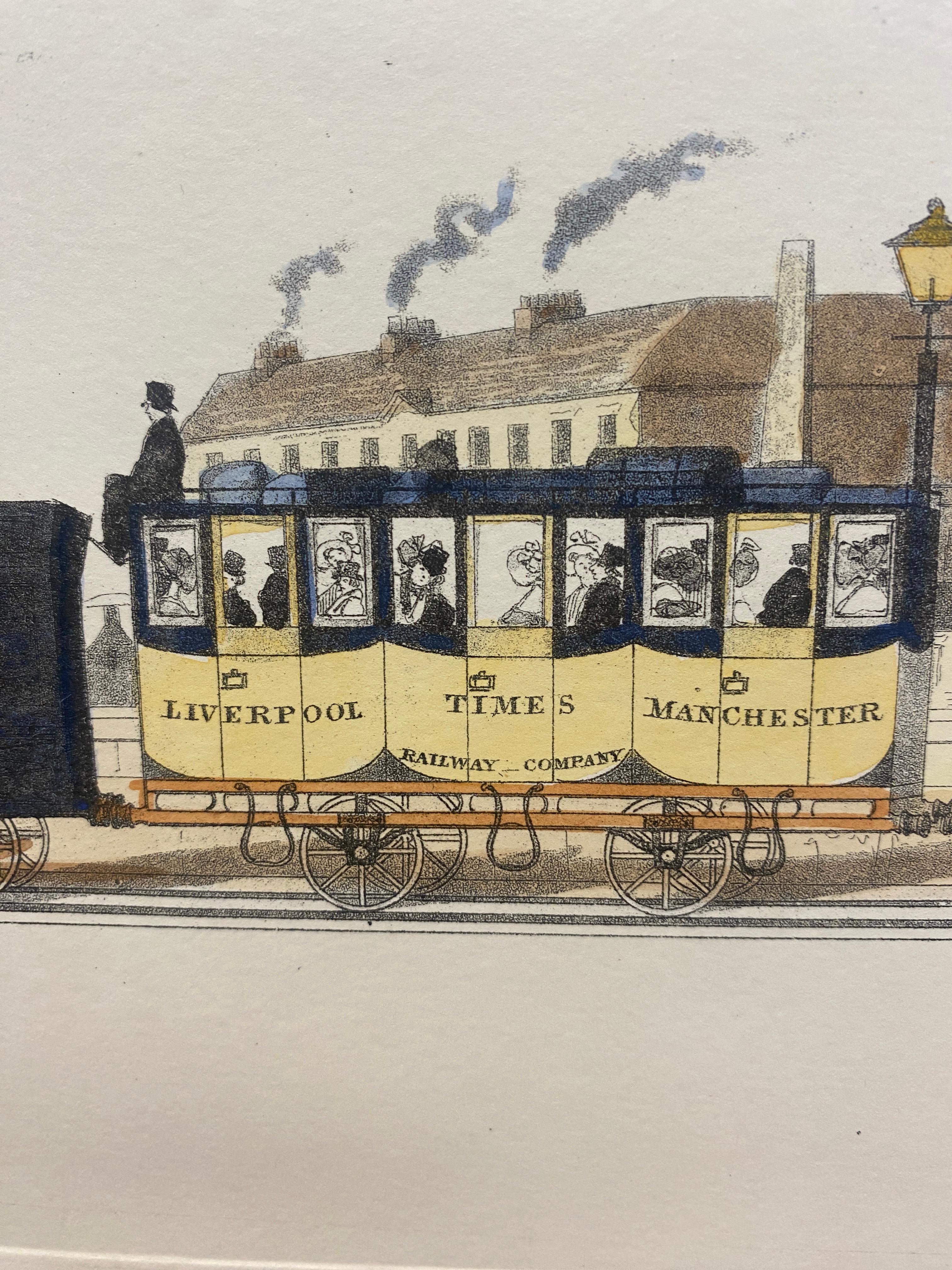Italian Contemporary Hand Painted Print English First Class Mail Train 2 of 2 For Sale 7