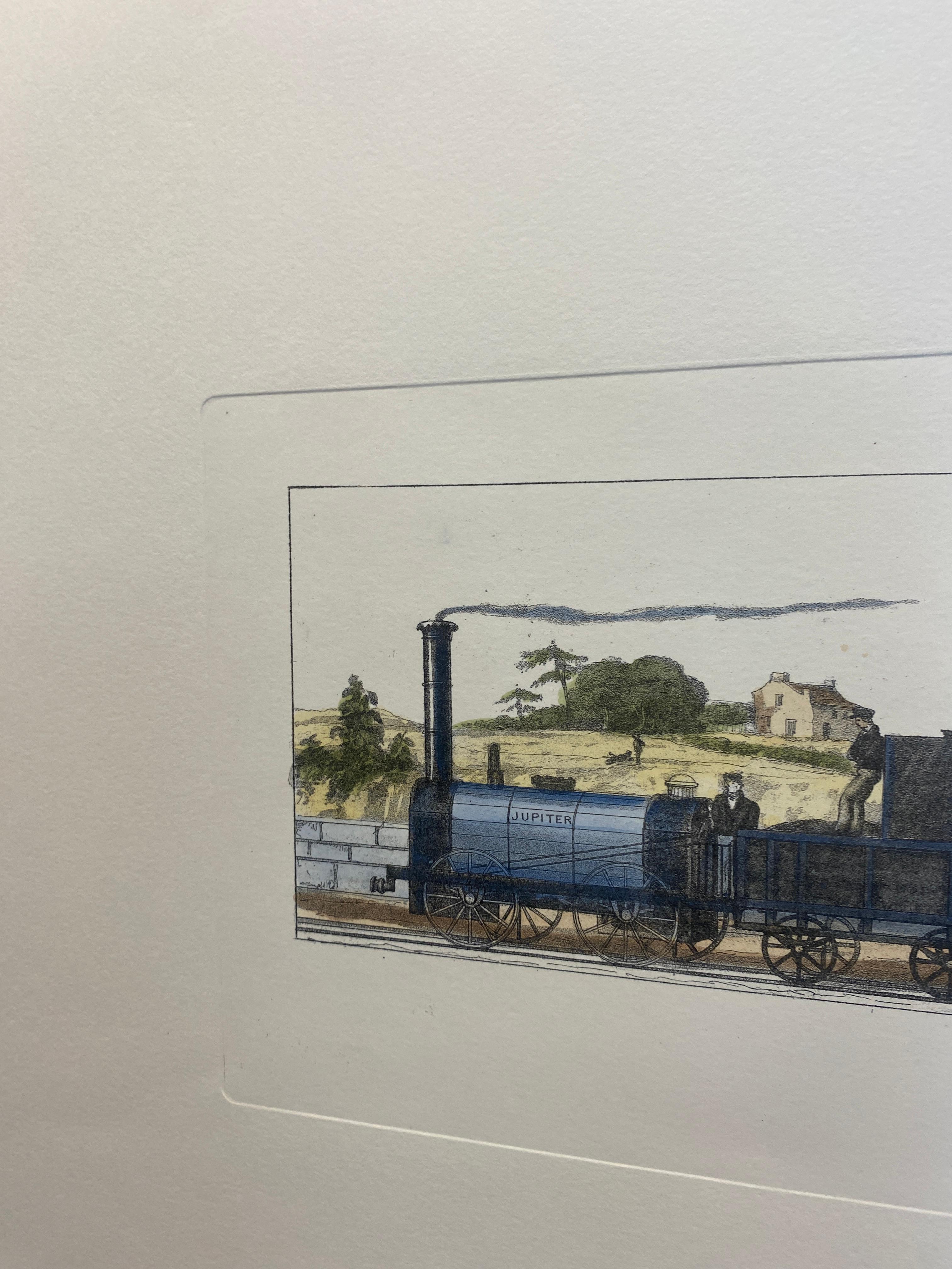 Italian Contemporary Hand Painted Print English Freight Train 1 of 2 In New Condition For Sale In Scandicci, Florence