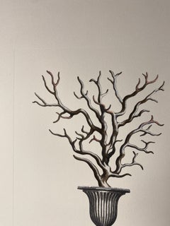 Italian Contemporary Hand Painted Print Marina Candle Holder "Coral" 1 of 3