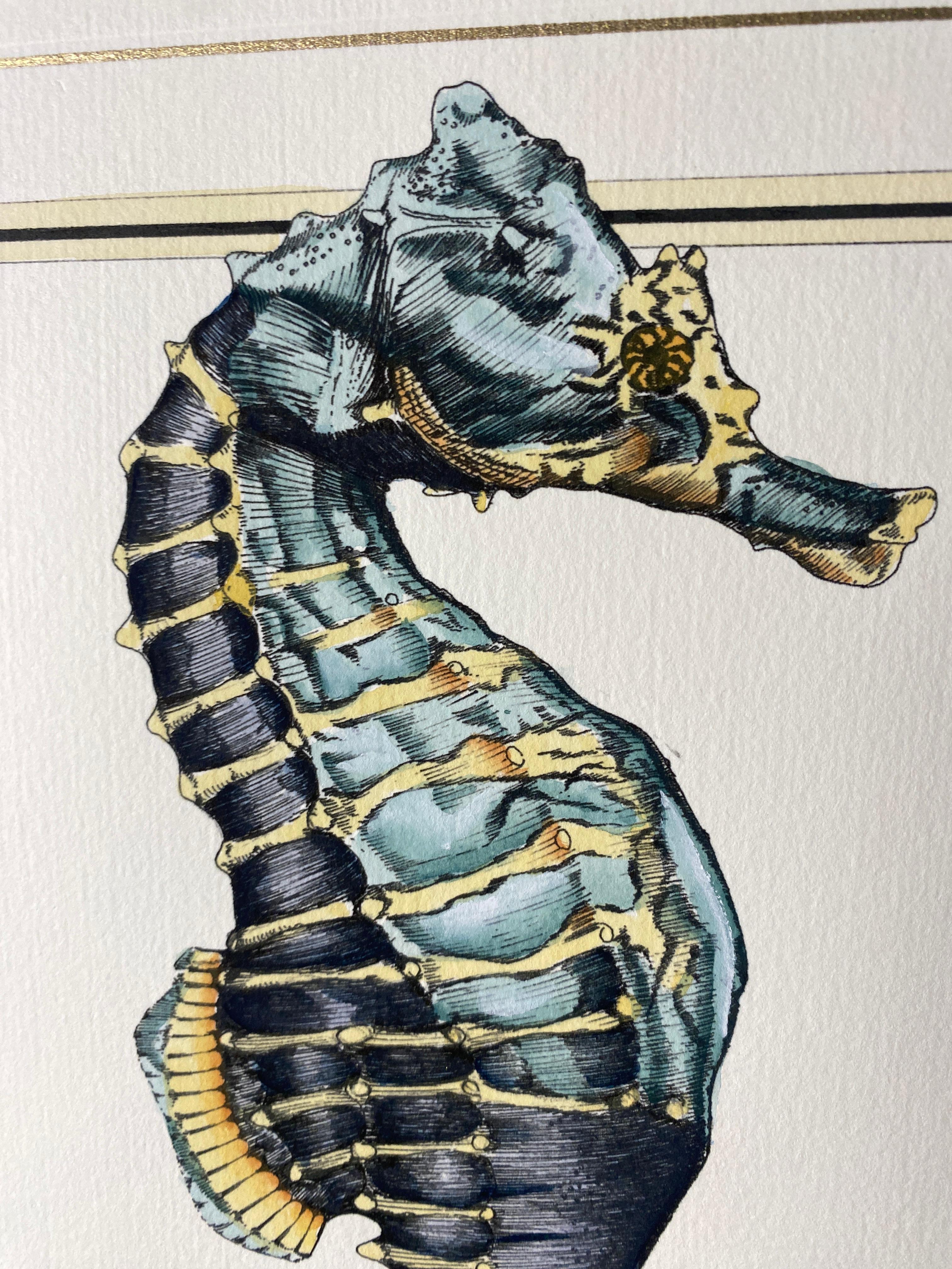 Gold Leaf Italian Contemporary Hand Painted Print Marina Gold 