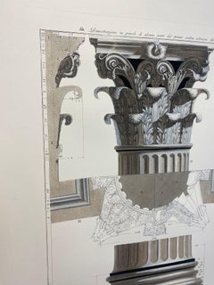 Italian Contemporary Hand Painted Print Pantheon Architectural Drawing 4 of 4