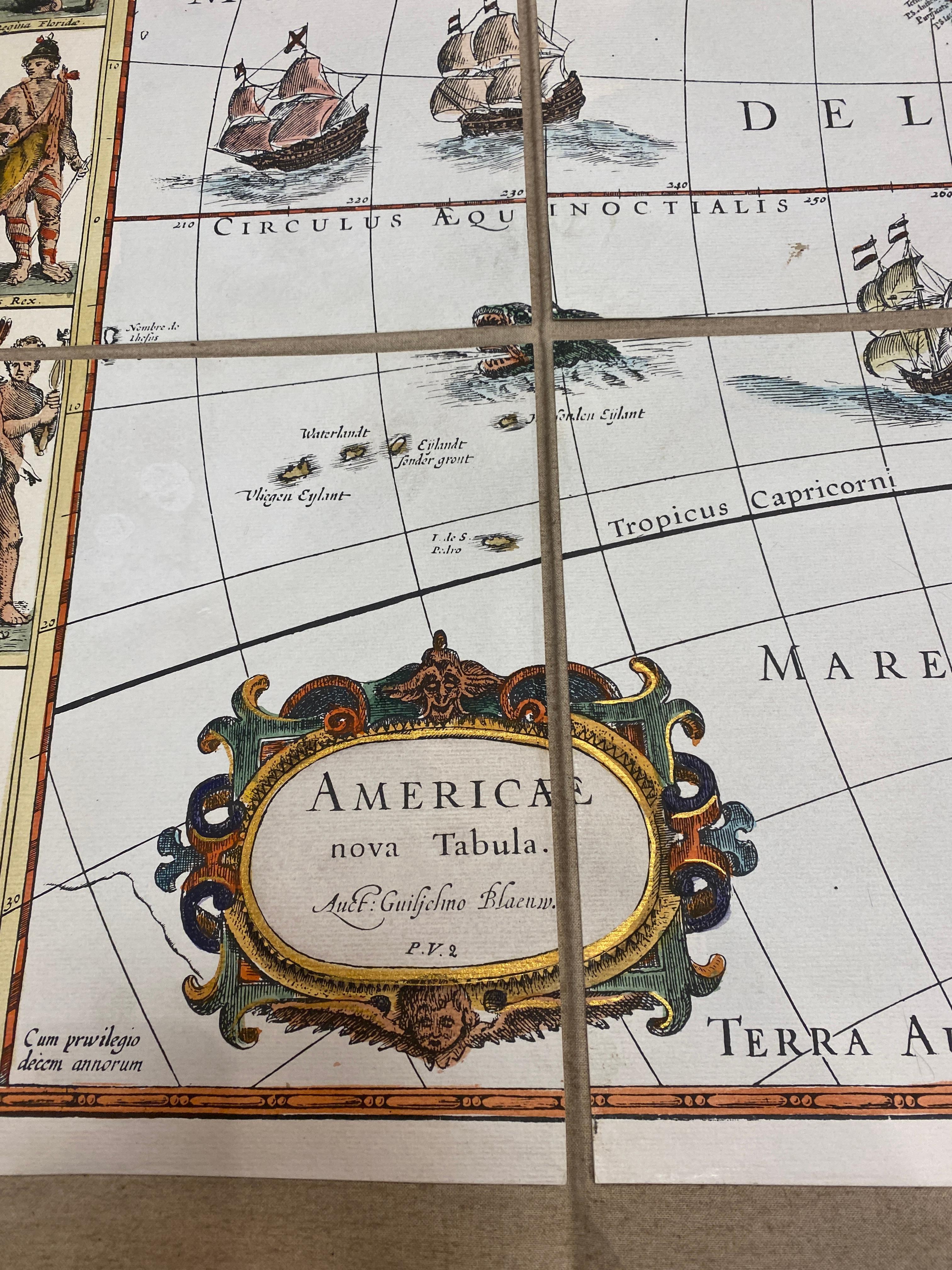 Mapa Antiguo Italiano Contemporáneo Coloreado a Mano Impreso en Lienzo 