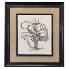 Italian Contemporary HandCrafted Print "Aloe" Wood and Jute Frame 3 of 4
