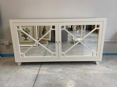 Italian Contemporary Lacquered White Wood and Mirror Sideboard