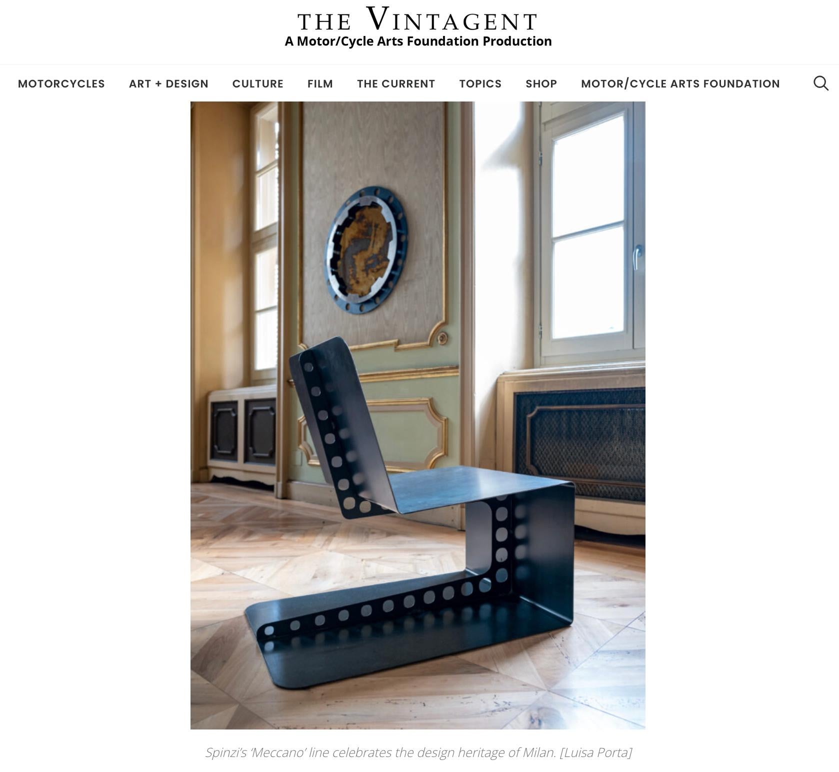 Sedia da salotto brutalista Meccano di Spinzi, design italiano da collezione in vendita 3