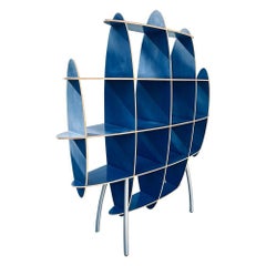 Italian Contemporary Modern Blue Standing Rack/Shelf Unit