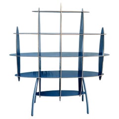 Italian Contemporary Modern Blue Standing Rack/Shelf Unit