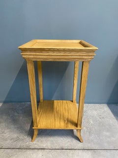 Italian Contemporary  Natural Wood Side Table with Wood Finishes