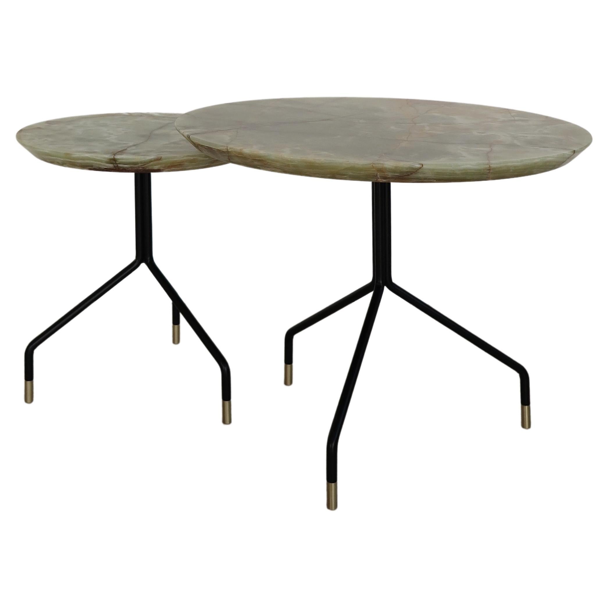 Italian Contemporary Onyx Marble Coffee Tables Set New Desig Capperidicasa For Sale
