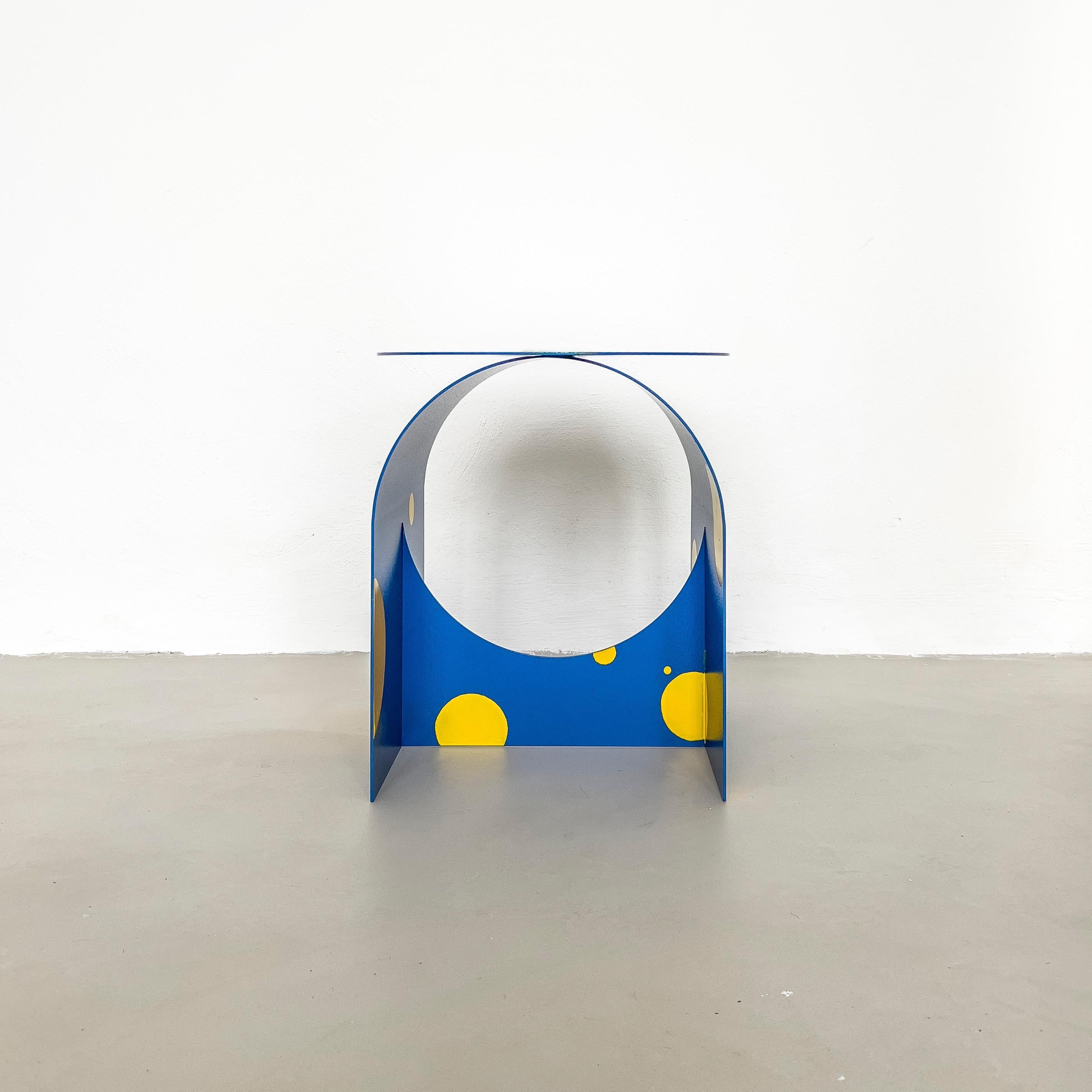 Welded Italian Contemporary Palladium Zero Side Table by Spinzi, Limited Summer Edition For Sale