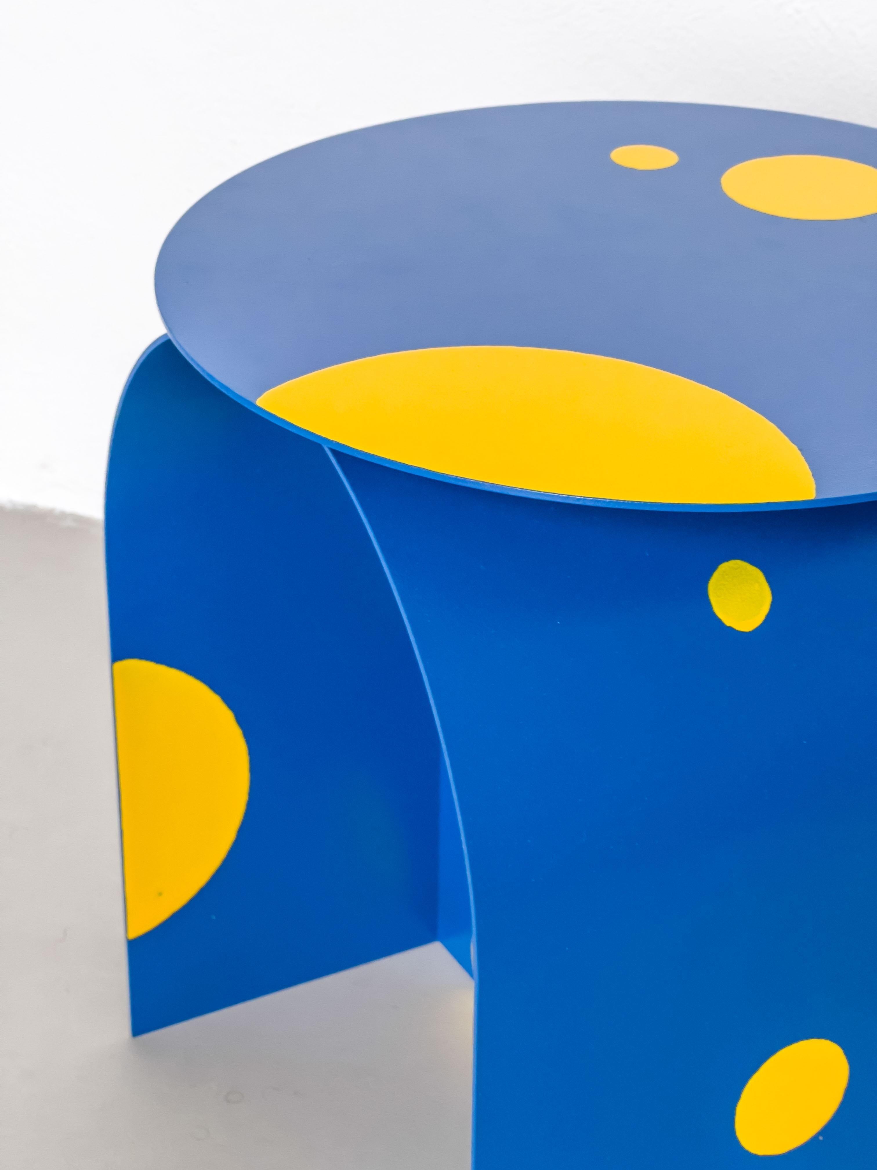 Metal Italian Contemporary Palladium Zero Side Table by Spinzi, Limited Summer Edition For Sale