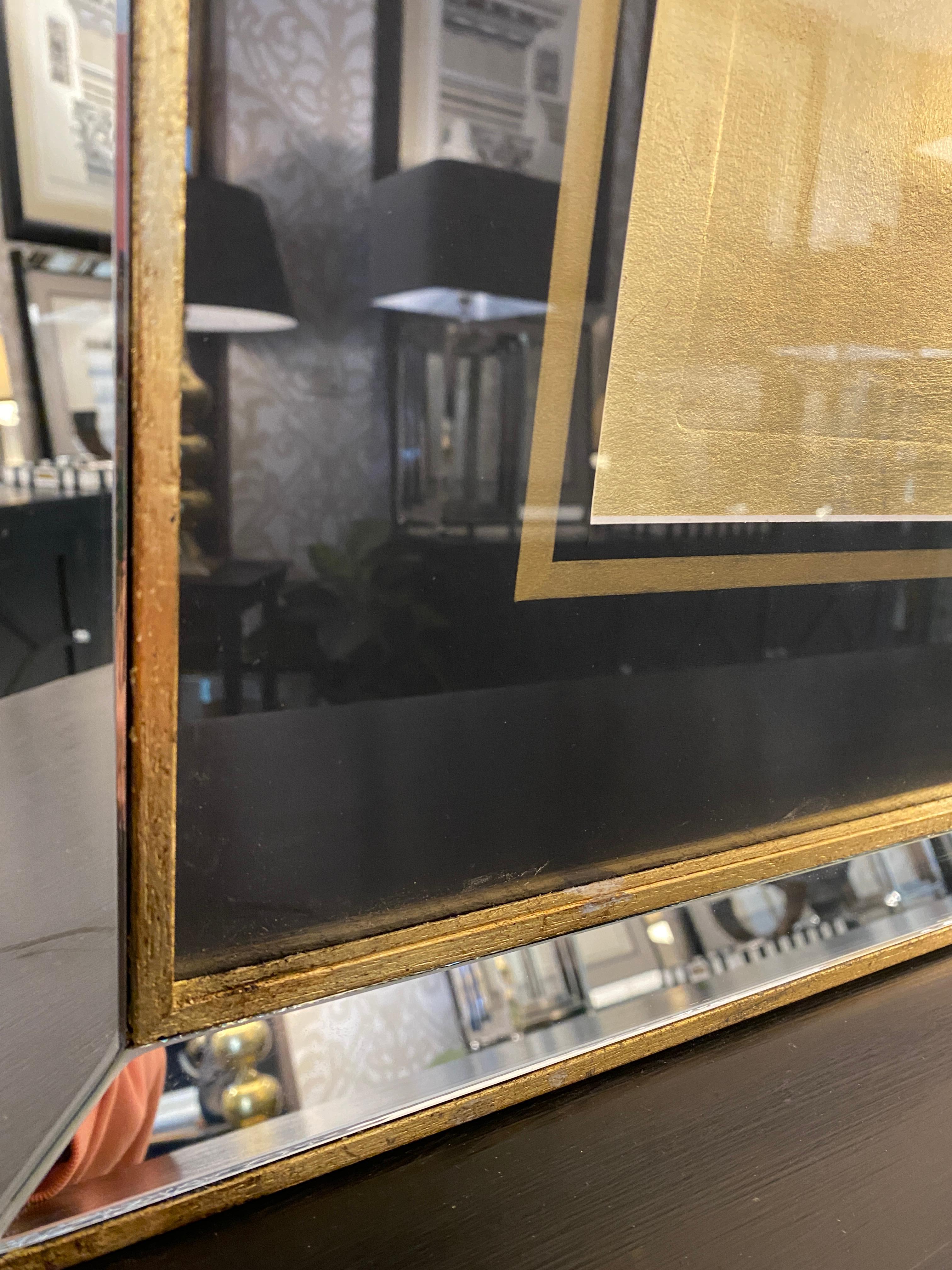 Jarrón Romano Contemporáneo Italiano Impresión Oro Negro con Marco de Madera Espejo 1 de 2 Siglo XXI y contemporáneo en venta
