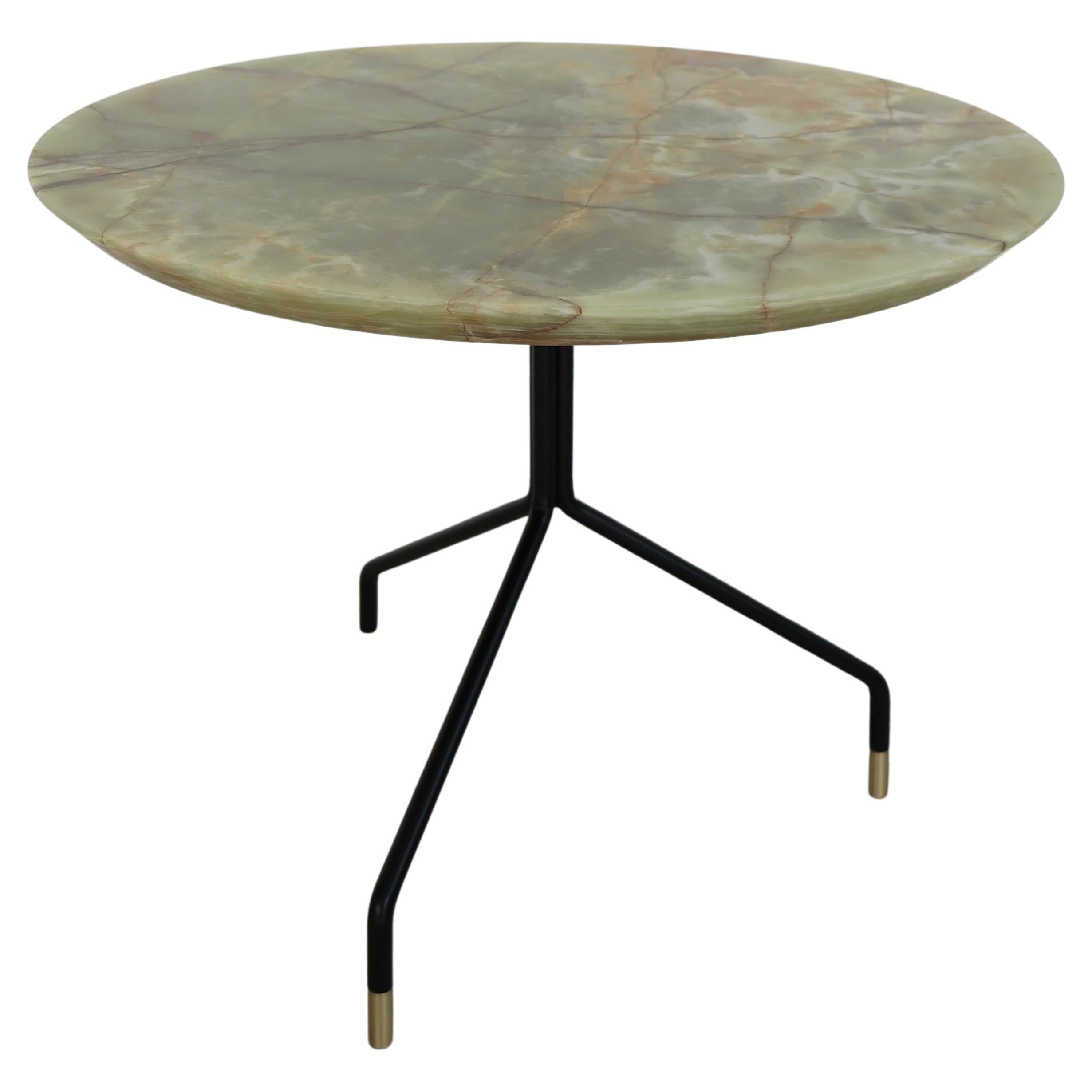 Table basse ronde contemporaine italienne en marbre onyx New Design Capperidicasa en vente