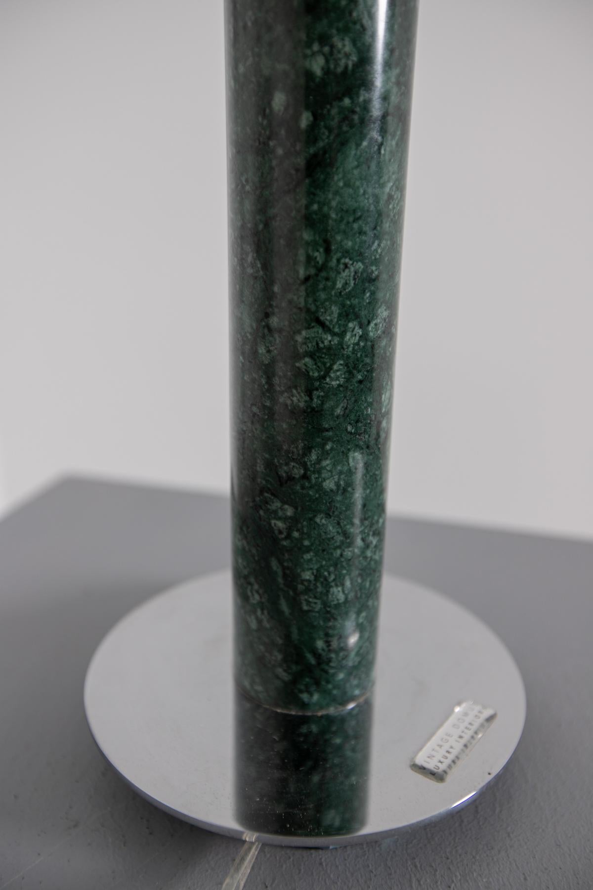 Italian Contemporary Table Lamp in Green Marble and Steel 10