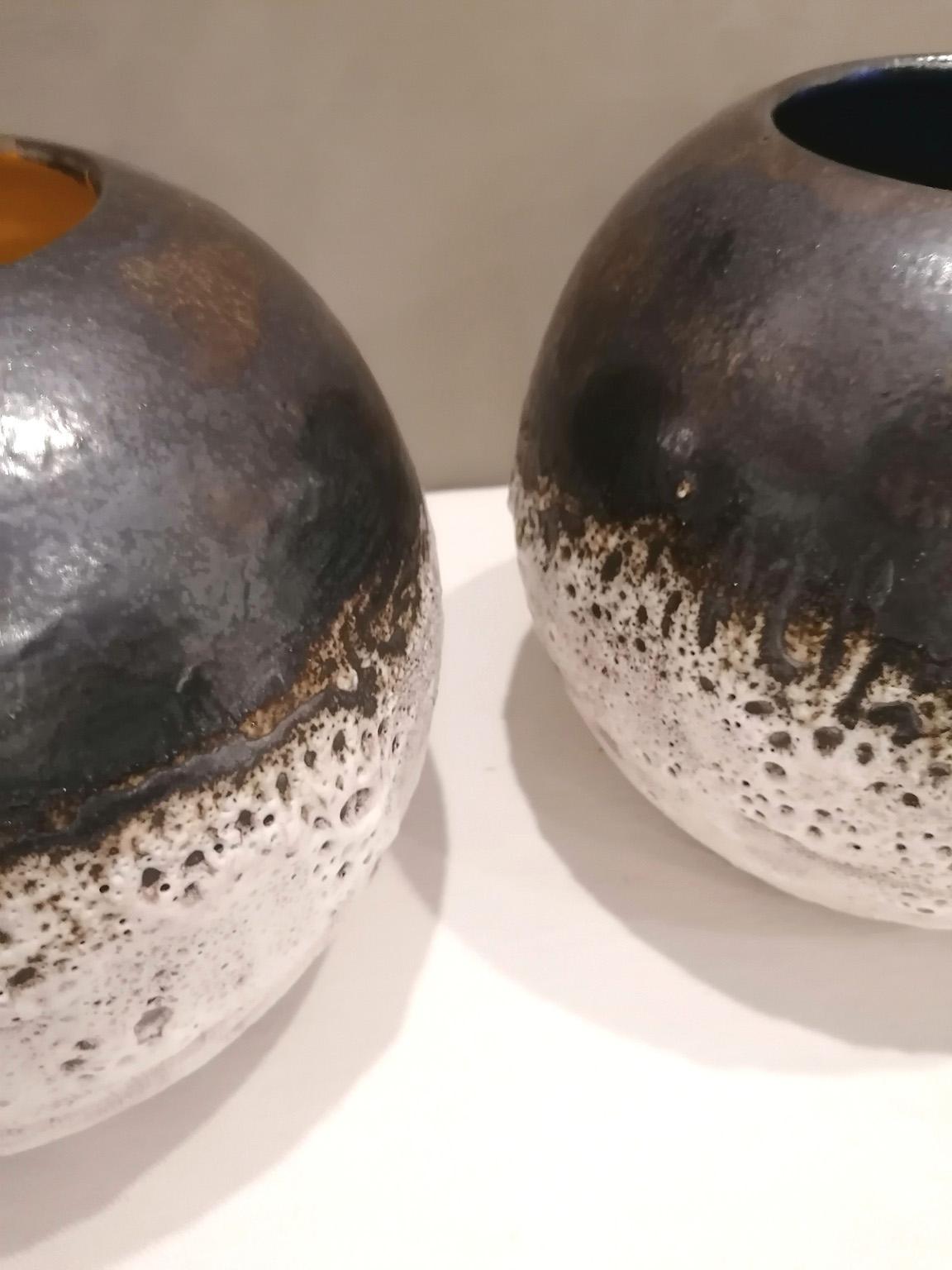 Italian Contemporary Unique Glazed Ceramic Vases with Spherical Shape, Minori 5