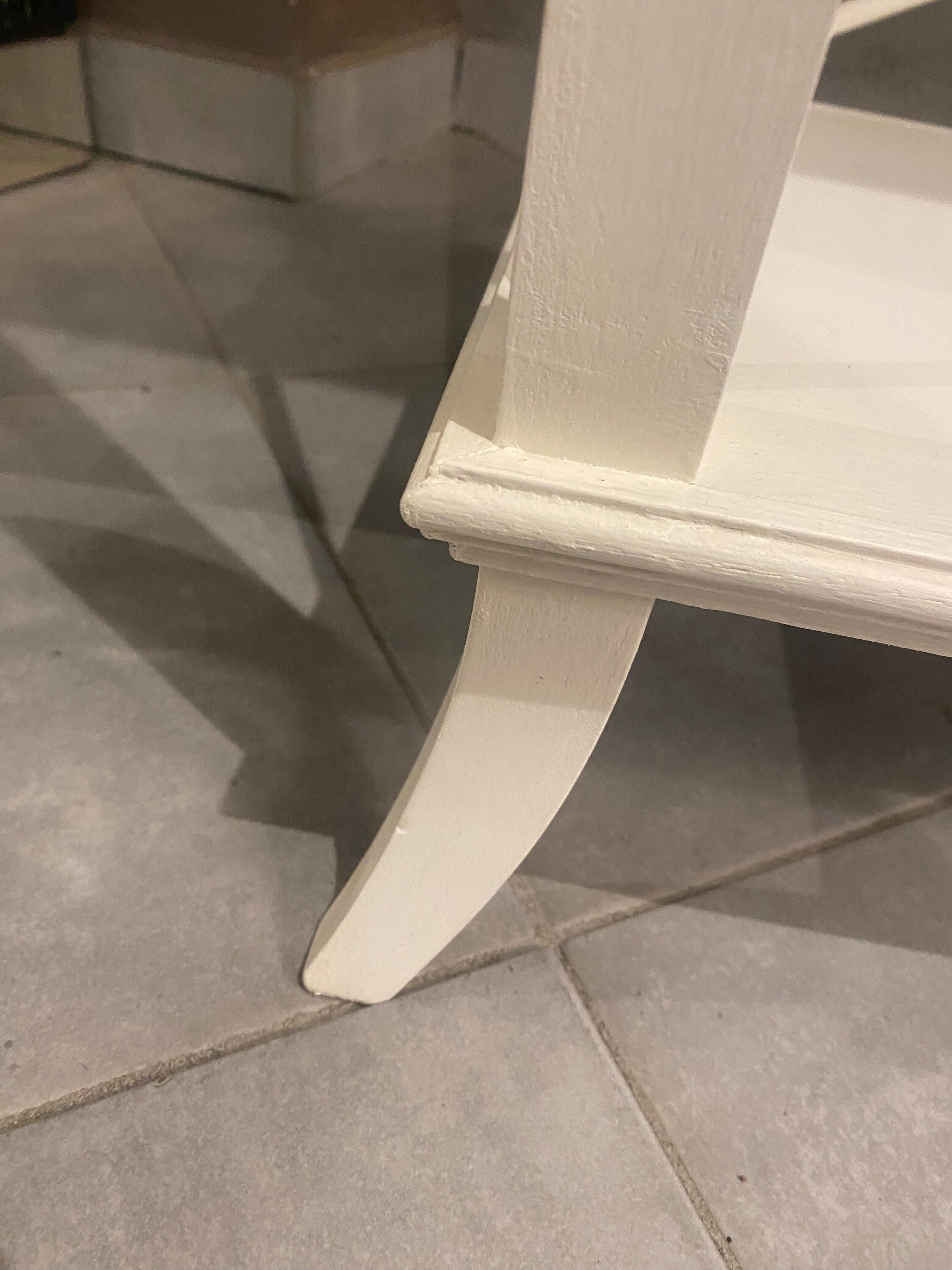 Italienisch Contemporary  Weiß lackierter Consolle-Tisch aus Holz mit Holzoberflächen im Angebot 3