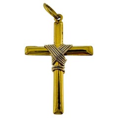 Italian Contemporary Yellow Gold Cross Fennell Style