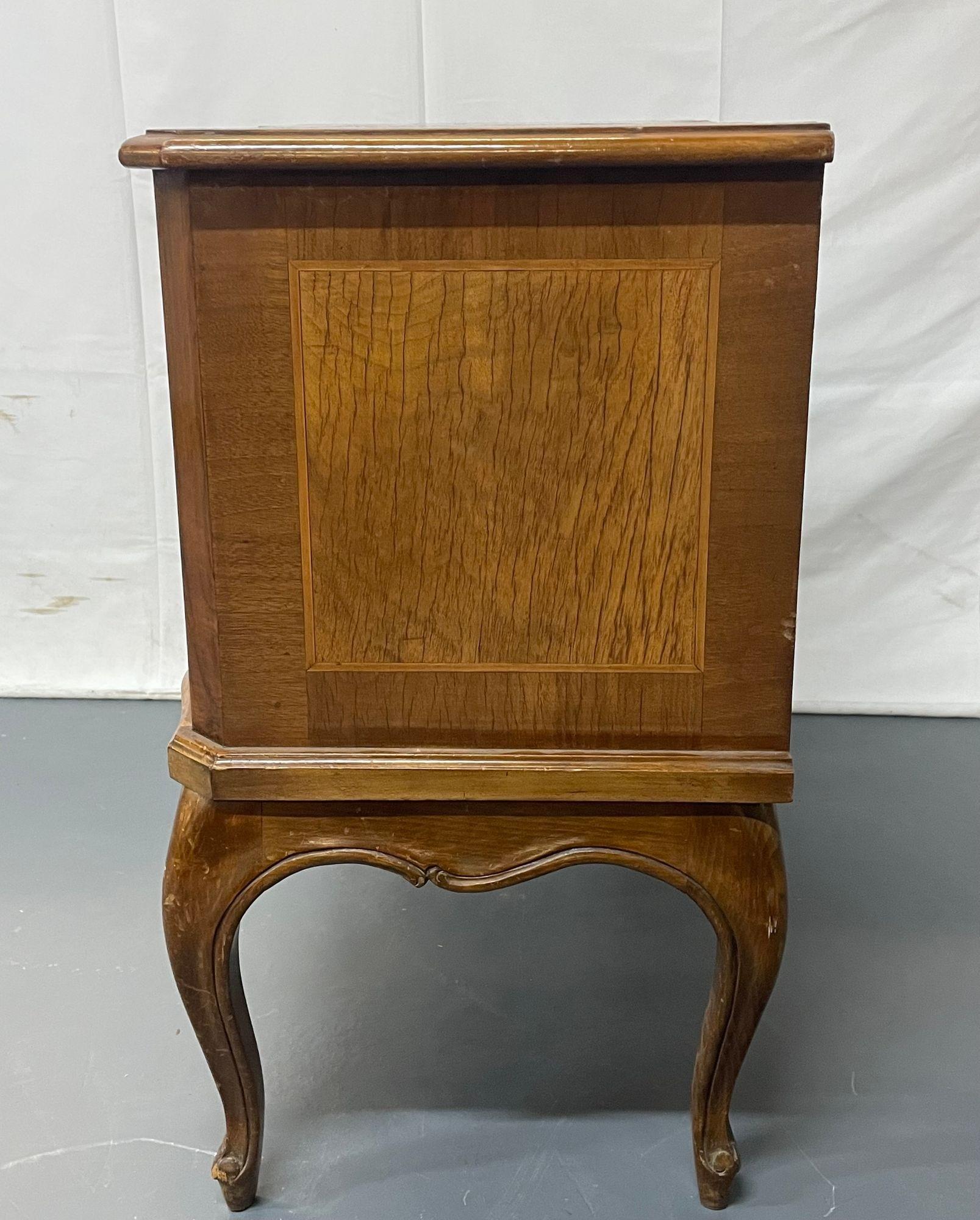 Italian Continental 19th Century 2 Drawer Chest, Commode, Nightstand, Parquetry For Sale 2