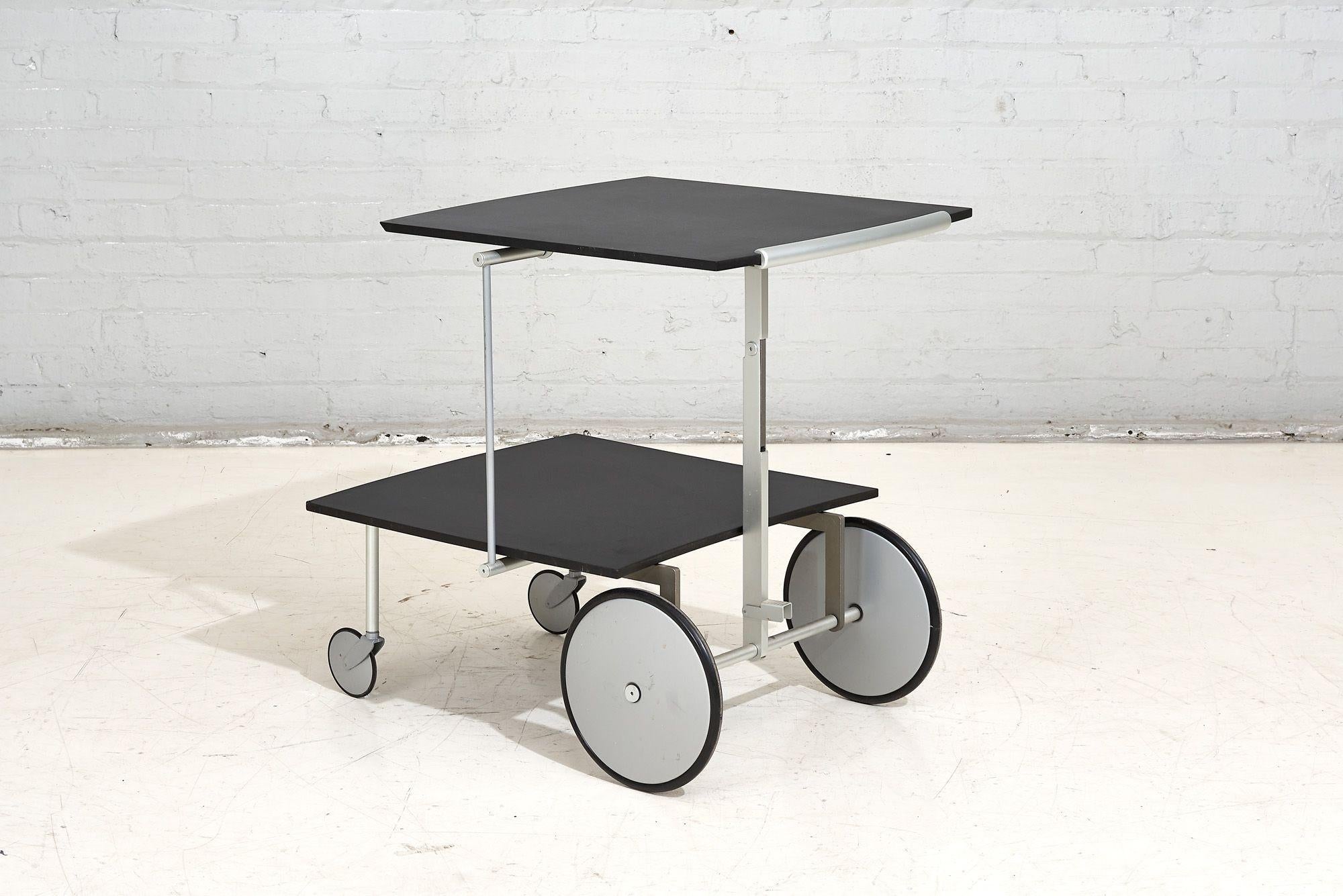 Italian Convertible Bar Cart / Coffee Table, Raul Barbieri for Ycami, 1990 For Sale 1