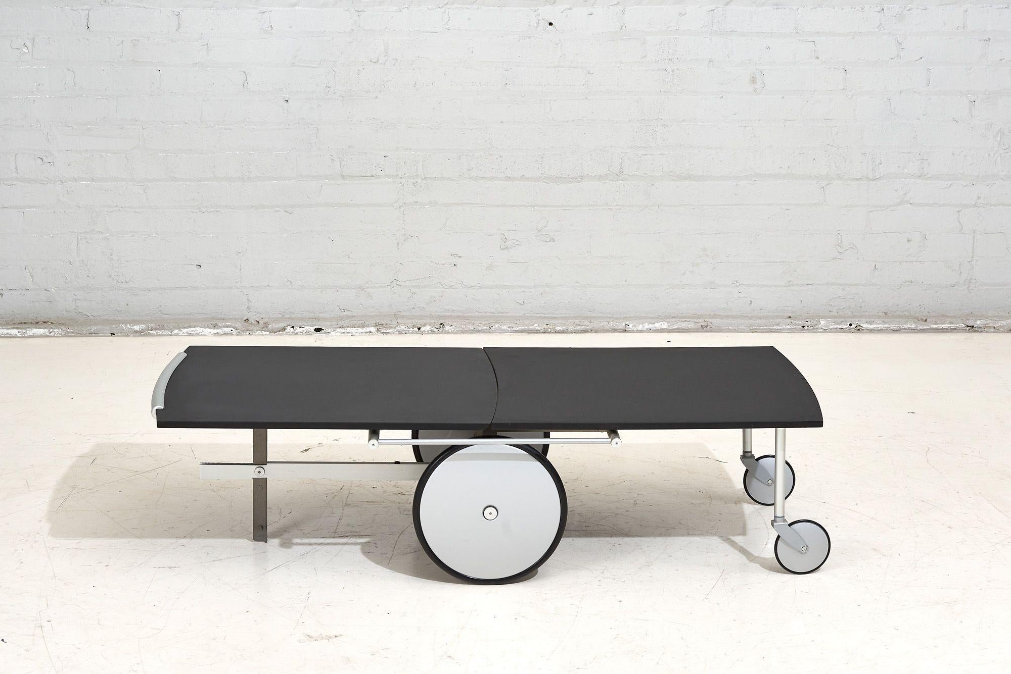 Italian Convertible Bar Cart / Coffee Table, Raul Barbieri for Ycami, 1990 For Sale 3