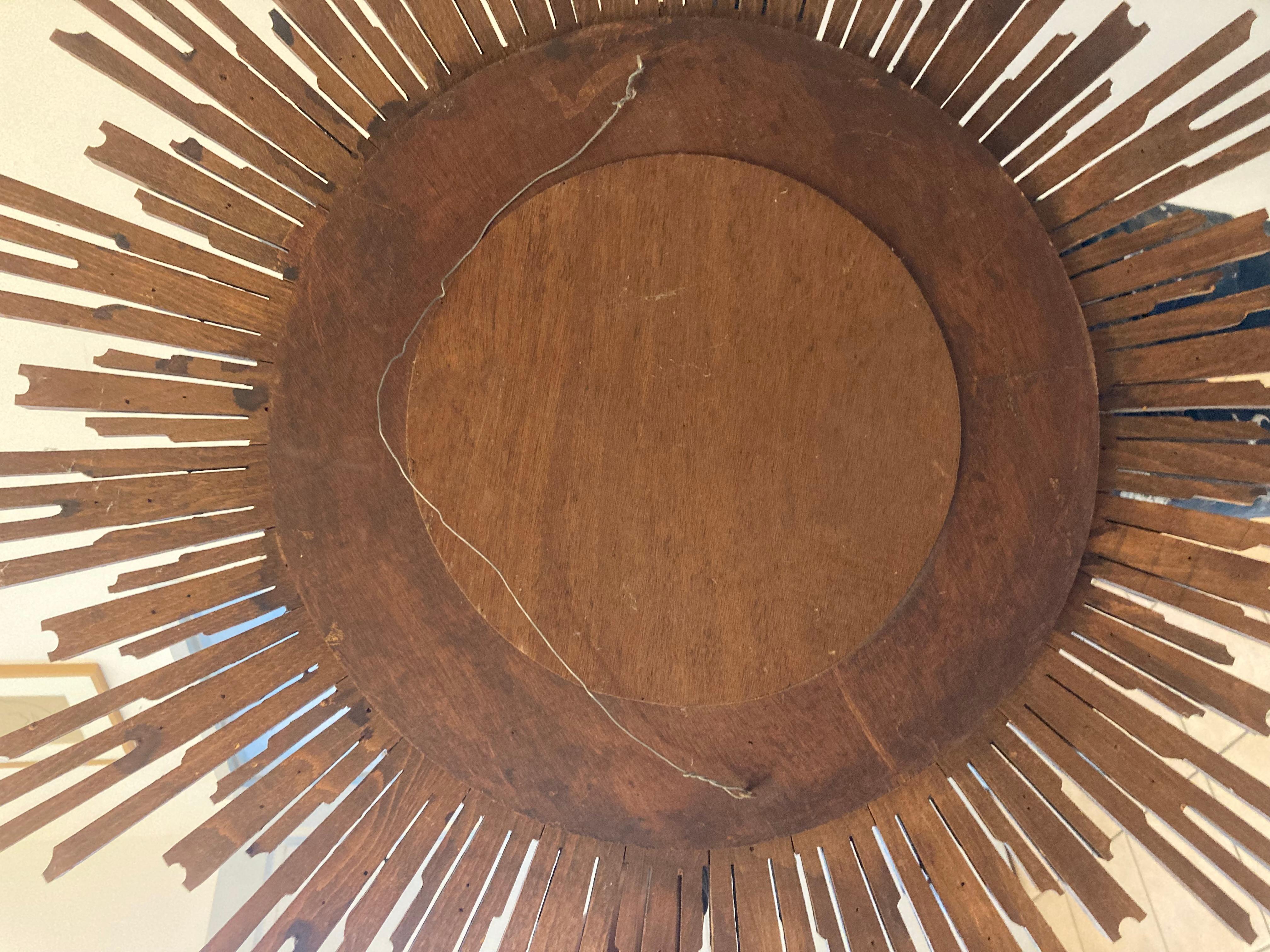 Espejo Italiano Convexo Dorado Madera Sunburst Barroco en venta