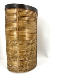 Italian copper and bamboo umbrella stand, 1960s