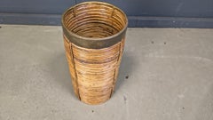 Italian copper and bamboo umbrella stand, 1960s