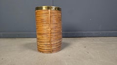 Italian copper and bamboo umbrella stand, 1960s