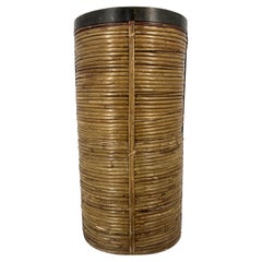 Porte-parapluies italien en cuivre et bambou, années 1960