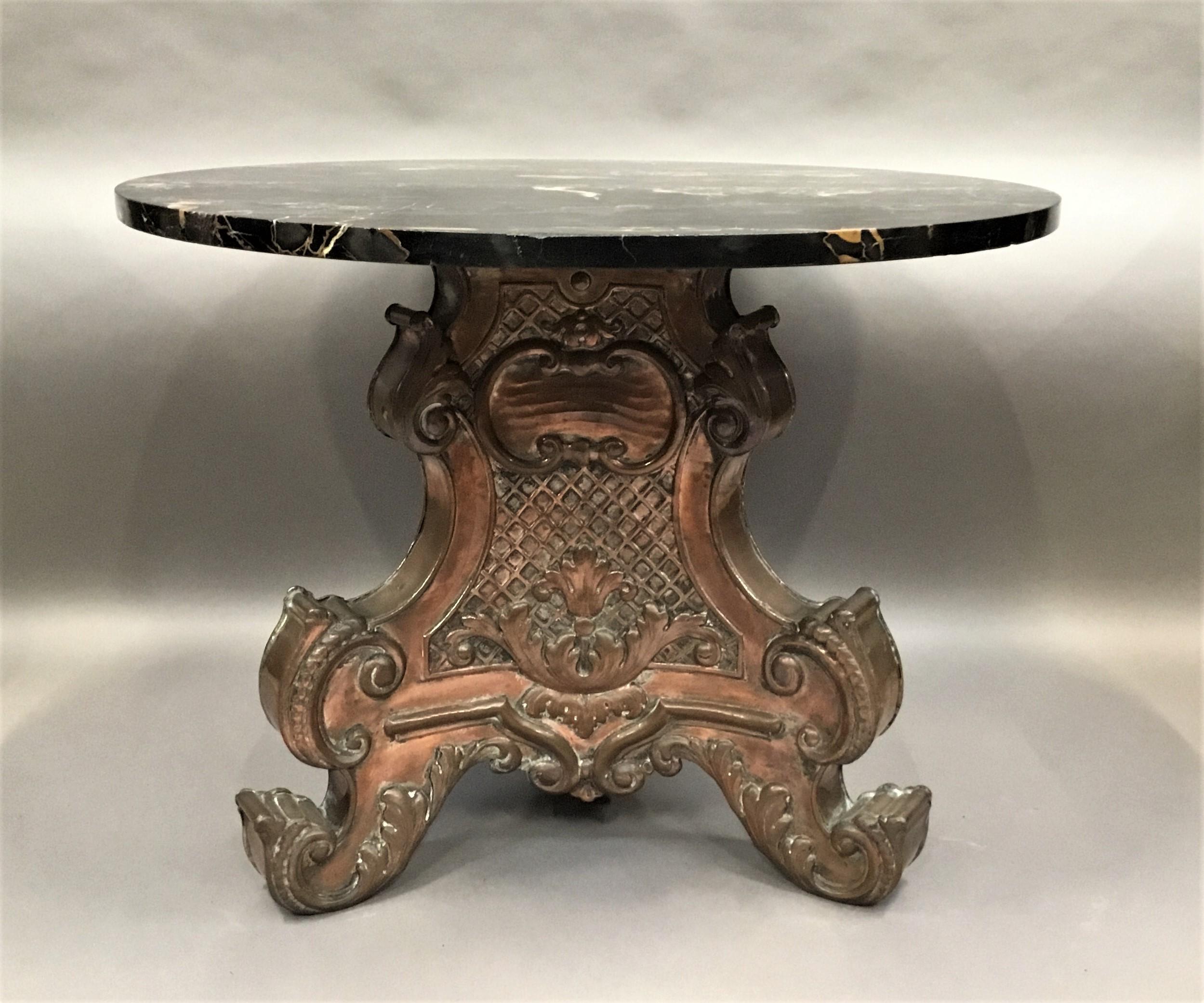 Italian Copper and Marble Low Centre Table / Coffee Table B Battioli For Sale 10